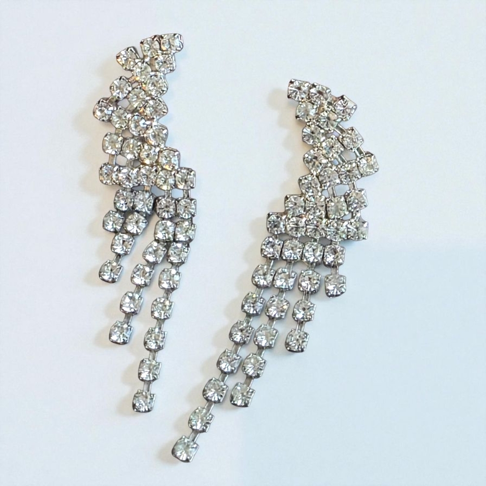 Swarovski Silver Crystal Drop Earrings - image 1